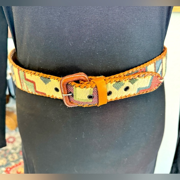 Vintage Aztec Patterned Faux Leather Belt - Picture 3 of 8